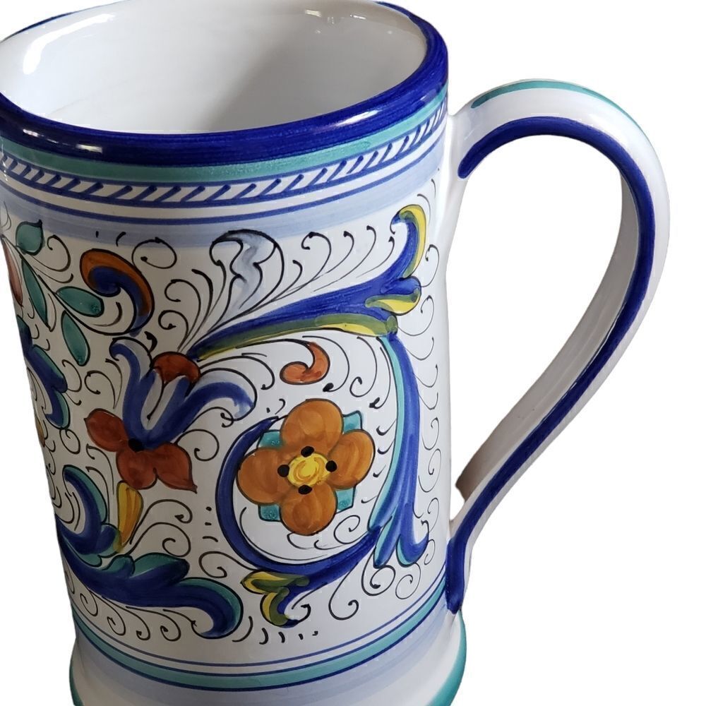 Handpainted Made in Italy Ceramic Bowl & Pitcher Set - Picture 6 of 16